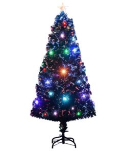 vidaXL Brad de Crăciun artificial cu suport/LED 120 cm fibră optică