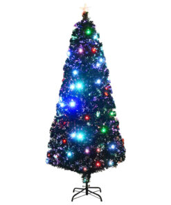 vidaXL Brad de Crăciun artificial cu suport/LED 210 cm fibră optică