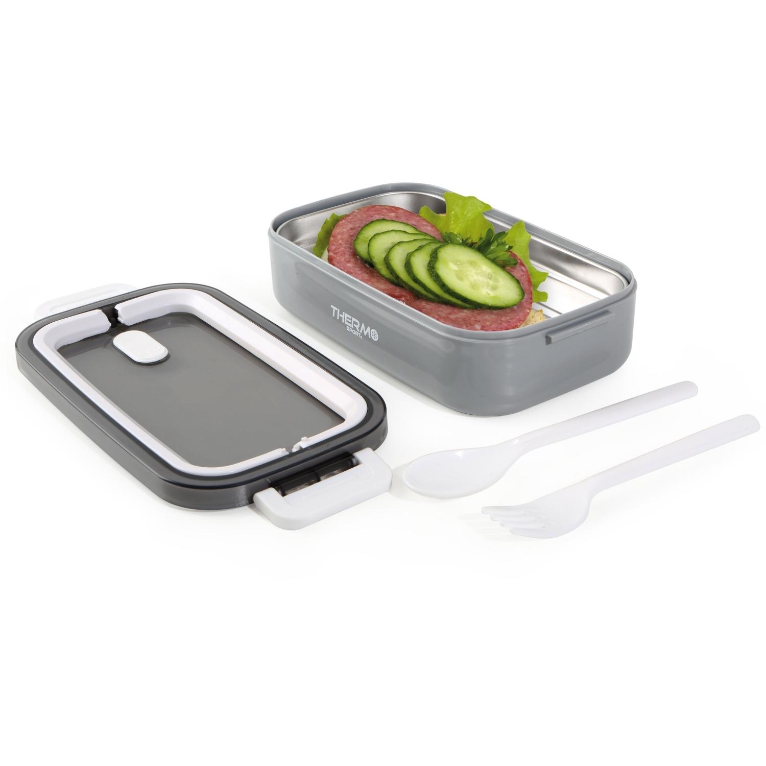 Cutie de pranz termoizolanta cu supapa, 700 ml, interior inox, Thermosport, gri