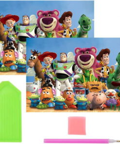 Set de 2 picturi cu diamante Simmpu, rasina, multicolor, 30 x 40 cm