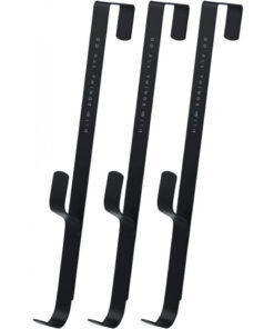 Set de 3 suporturi pentru prosoape Kcpolre, otel inoxidabil, negru, 27,9 x 1,6 cm