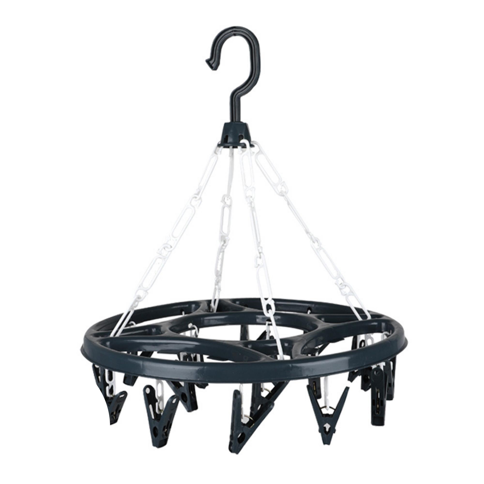 Uscator de rufe cu 18 carlige, rotund, 30X40 cm, gri