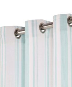 vidaXL Perdele cu inele metalice, 2 buc., albastru, 140x225 cm, bumbac