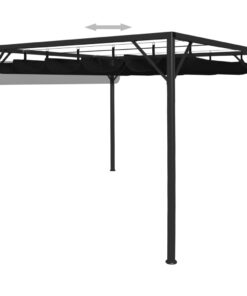vidaXL Pavilion de grădină cu acoperiș retractabil, antracit, 3 x 3 m