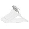 vidaXL Set de umerașe anti-alunecare, 20 buc., alb, lemn esență tare