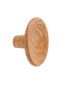 Buton din lemn pentru mobila Disc Wood, finisaj stejar, D 50 mm