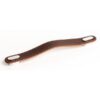 Maner Oblong din piele maro pentru mobilier, cu ornament finisaj crom lucios, L 197 mm