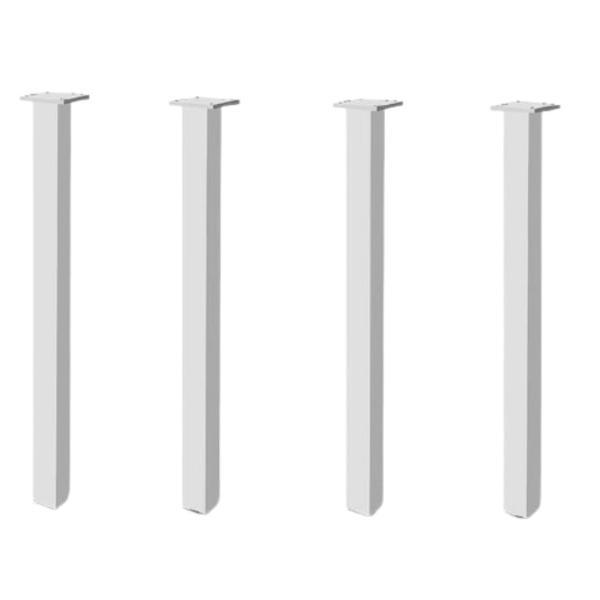Set 4 picioare pentru masa din aluminiu, cu profil patrat 46x46 mm, finisaj aluminiu, H710 - Maxdeco