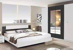 Alternative view of BORBA Cadru pat + 2 noptiere (180x200cm) alb alpin/ gri metalic