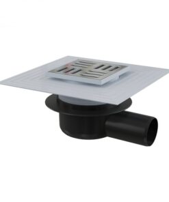 Sifon pardoseala cu gratar otel inoxidabil, iesire laterala, pentru exterior, Alcadrain