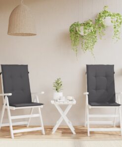 vidaXL Perne scaun cu spătar înalt, 2 buc. antracit 120x50x3 cm textil