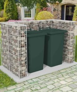 vidaXL Gabion dublu îngrădire pubelă, oțel, 180 x 100 x 120 cm