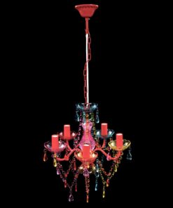 Lustră Cristal Artificial pentru 5 becuri Multicoloră