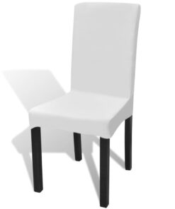 vidaXL Huse de scaun elastice drepte, 4 buc., alb