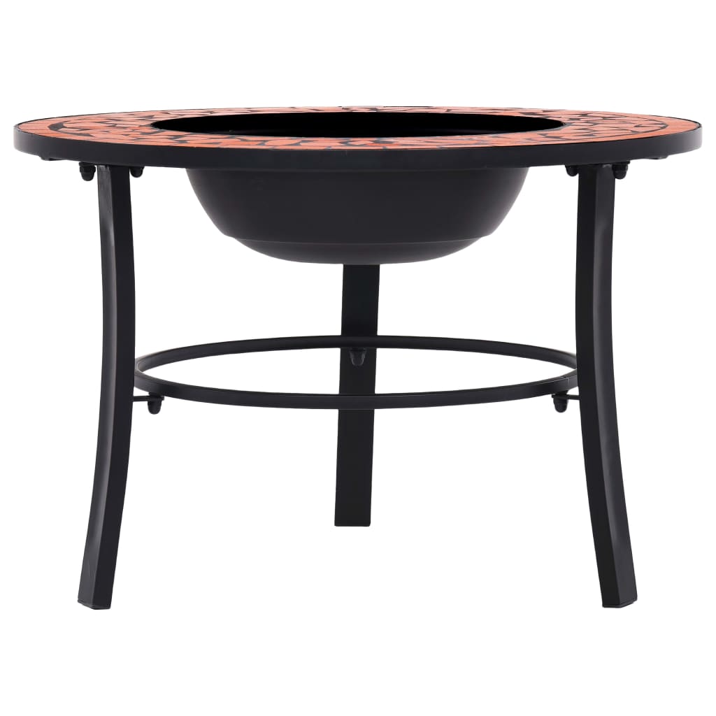 vidaXL Vatră de foc cu mozaic, cărămiziu, 68 cm, ceramică
