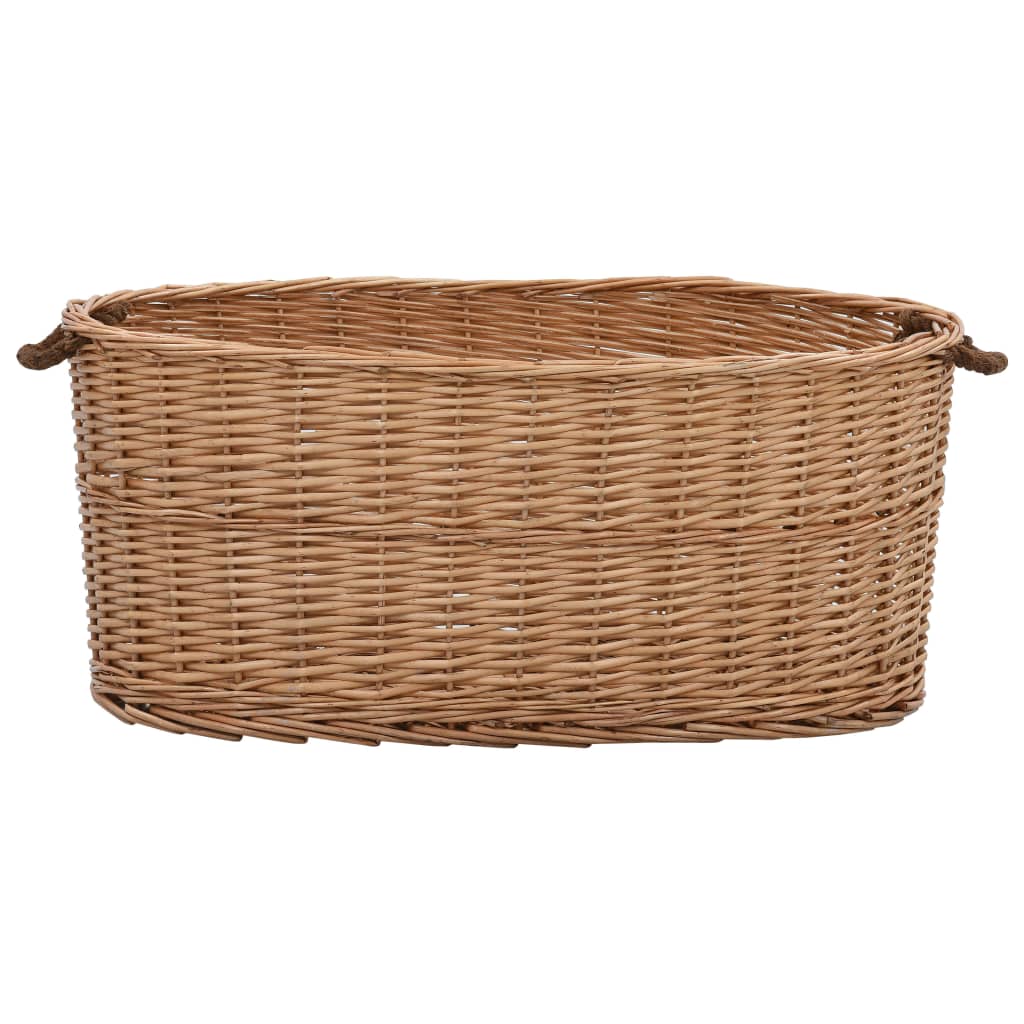 vidaXL Coș lemne foc cu mânere de transport natural 78x54x34 cm salcie