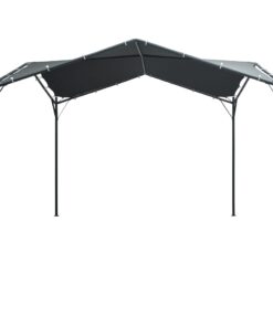 vidaXL Pavilion cort foișor copertină, antracit, 3 x 3 m, oțel