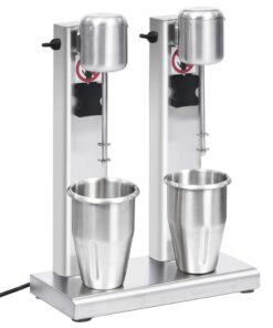 vidaXL Mixer de milkshake cu 2 vase, oțel inoxidabil, 2 L