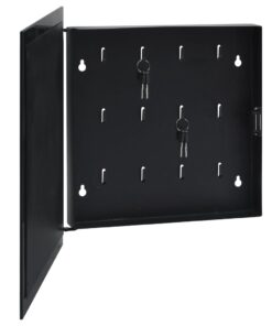 vidaXL Casetă pentru chei cu tablă magnetică, negru, 35 x 35 x 5,5 cm