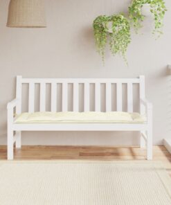 vidaXL Pernă bancă de grădină, alb crem, 150x50x7 cm, textil oxford