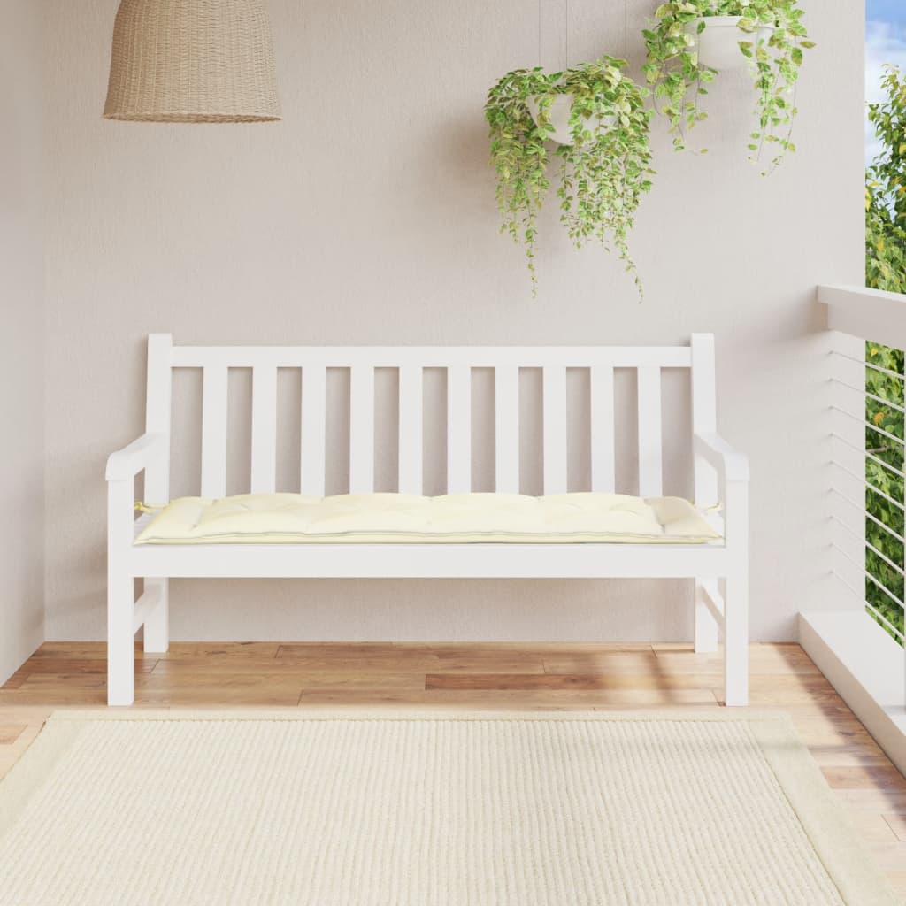 vidaXL Pernă bancă de grădină, alb crem, 150x50x7 cm, textil oxford