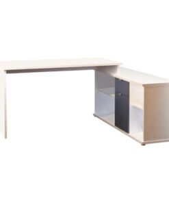 Birou din mdf alb gri Dalton 138x68x75 cm