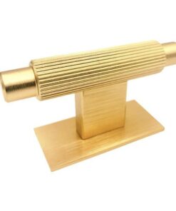 Buton pentru mobila Arpa Plate, finisaj alama intunecata periata, 70x25 mm