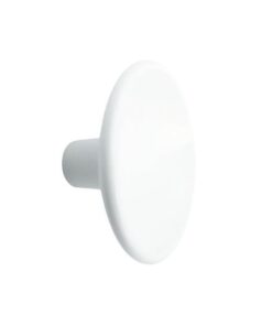 Buton pentru mobila Disc Zamak, finisaj alb mat, D 50 mm