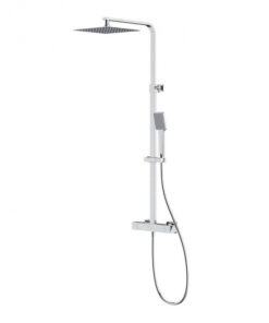 Coloana de dus Cersanit City, baterie termostatata, crom lucios