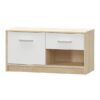 Comoda, 1 usa, 1 sertar, mdf alb stejar sonoma Teyo,, 83x42x34 cm