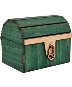 Cufar din lemn cu mesaj, 12x10x9,5 cm, verde, cadou personalizat
