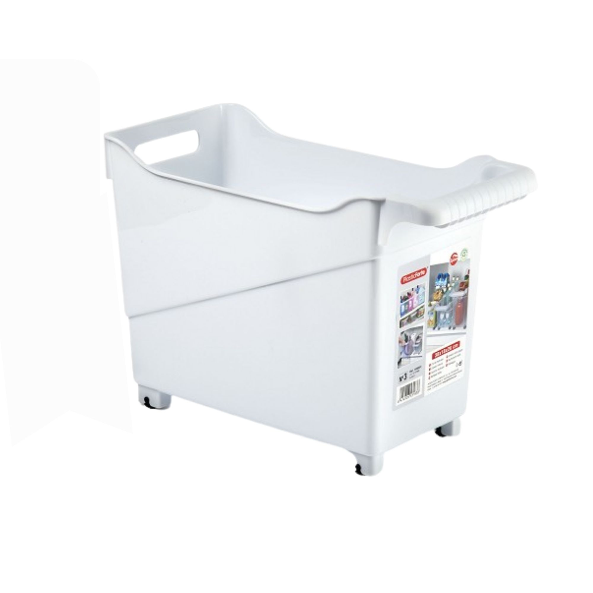 Cutie depozitare cu role, 36 x 18 x 26 cm, alb - imagine 2