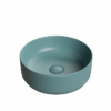 Lavoar baie pe blat, verde turcoaz mat, rotund, ventil inclus, Foglia, Line