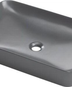 Lavoar pe blat antracit mat 60 cm, dreptunghiular, Deante Tess