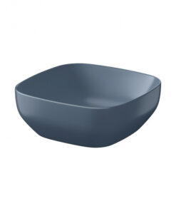 Lavoar pe blat albastru mat 38 cm, patrat, Cersanit Larga