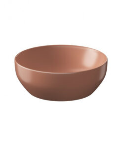 Lavoar pe blat caramiziu mat 40 cm, rotund, Cersanit Larga