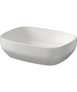 Lavoar pe blat gri deschis mat 50 cm, dreptunghiular, Cersanit Larga