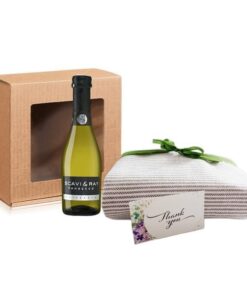 Set Cadou &bdquo;Frizzante Nautica Kahve&bdquo; cu prosop de plajă (100 x 180 cm) + vin miniatură (0,2 L)