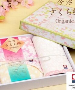 Set prosop de fata 34x75cm si prosop de maini 34x35cm, 100% bumbac organic, Imabari