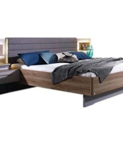 HELENE PLUS Cadru pat cu noptiere + led (180x200cm) sanremo/ silk grey