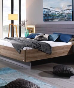 Alternative view of HELENE PLUS Cadru pat cu noptiere + led (200x200cm) sanremo/ silk grey