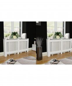 vidaXL Mască de calorifer, 2 buc., alb, 152 cm, MDF