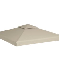 vidaXL Copertină de rezervă acoperiș pavilion, bej, 3x3 m, 310 g/m²