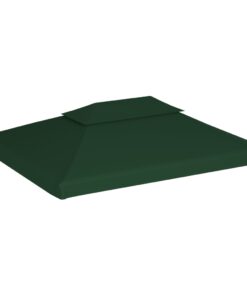 vidaXL Copertină de rezervă acoperiș pavilion, verde, 3x4 m, 310 g/m²