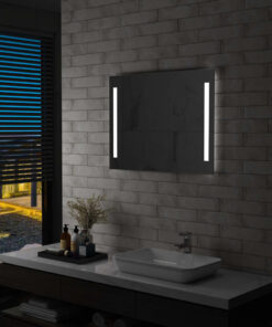 vidaXL Oglindă cu LED de perete pentru baie, 80 x 60 cm