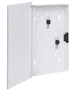 vidaXL Casetă pentru chei cu tablă magnetică, alb, 30 x 20 x 5,5 cm