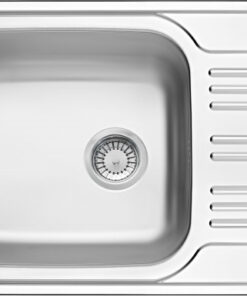 Chiuveta bucatarie inox cu picurator crom leinen, 78x50 cm, Deante Xylo