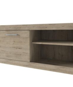 Comoda, 1 usa, 2 polite, din mdf stejar, Orestes,, 90x35x47 cm