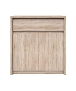 Comoda, 2 usi, 1 sertar, din pal melaminat stejar sonoma, Norty, 87x40x92 cm