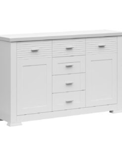 Comoda, 2 usi, 4 sertare, din mdf alb, Aryan, 148x40x92 cm